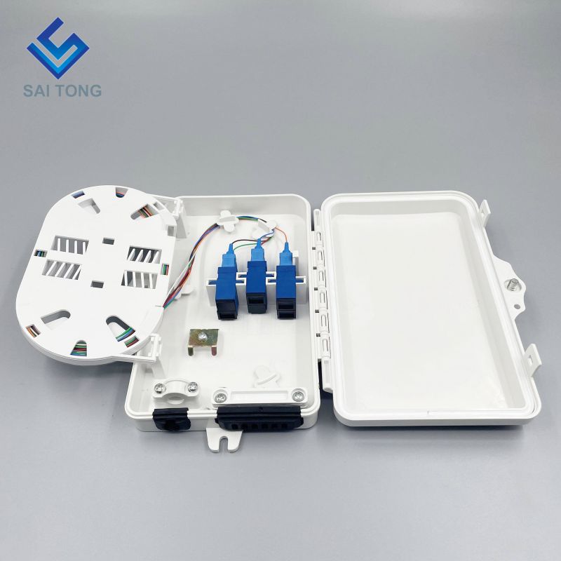 Saitong 1/6 ポート FTTH FTTX 6 コア光ファイバー配電ボックス PLC サポートボックス ABS 光ボックス