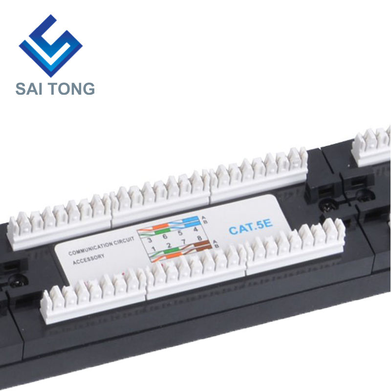 1U 19 '' 24 ポート RJ45 クローネ ジャケット、スチールブラケット Cat5e パッチパネルブランクシールドなし utp Cat5e CAT5 CAT6 RJ45 パッチパネル