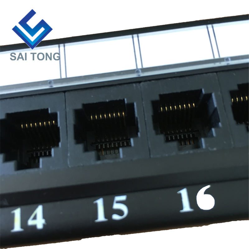 1U 19 '' 24 ポート RJ45 クローネ ジャケット、スチールブラケット Cat5e パッチパネルブランクシールドなし utp Cat5e CAT5 CAT6 RJ45 パッチパネル