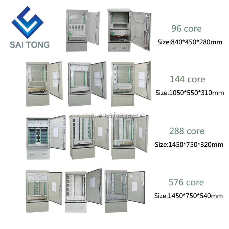 SaiTong FTTH スプライス 288 コアファイバー光 SMC キャビネット防水 IP55 smc ファイバーキャビネット標準またはカスタマイズのサポート