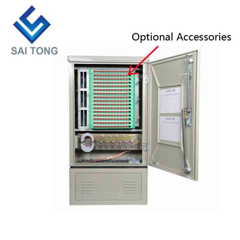 SaiTong FTTH 144 コアファイバー分配ハブキャビネット SMC 素材防水屋外アクセス 144 光ファイバーキャビネット